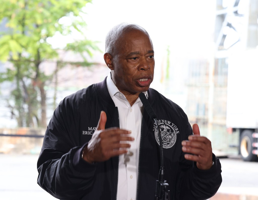 NYC Mayor Eric Adams announcing plans for affordable housing.