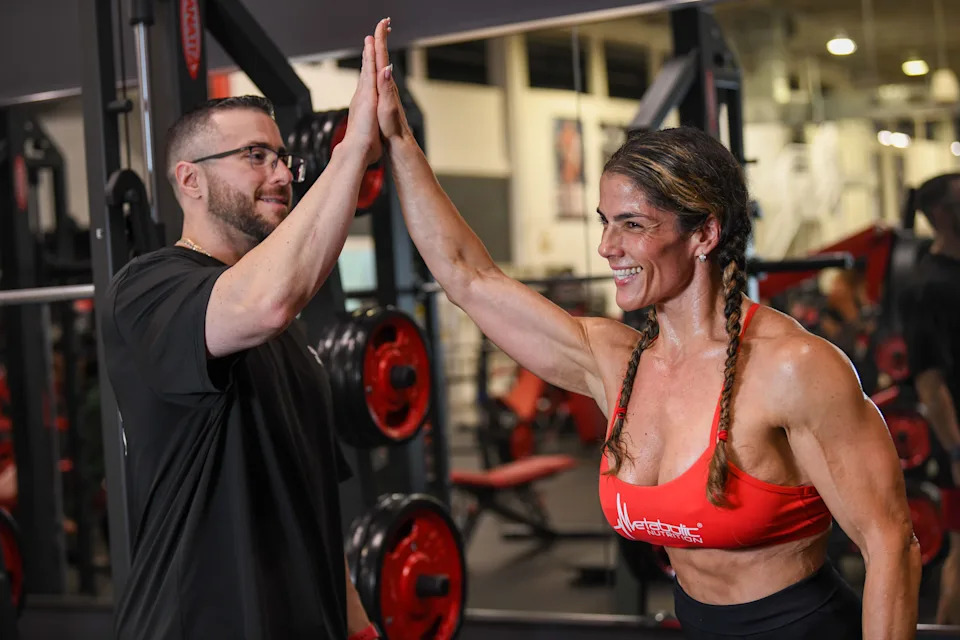 Monica Di Giacomo works out with her coach and husband Marino Di Giacomo as her bodybuilding competition grows closer.