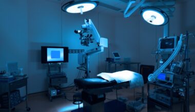 Modern surgical room with advanced medical & test equipment