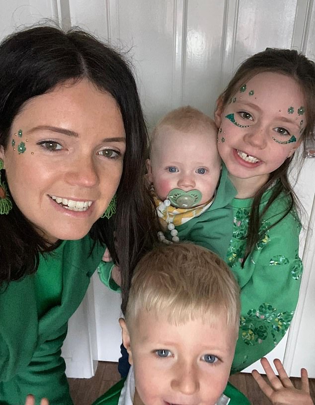 Maeve (pictured left) with her children Oonagh, 9, Cormac, 5, and Ciaran, 2
