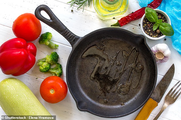 The health expert was not a fan of cooking using cast iron pans because the soft metal can 'leach into your food'