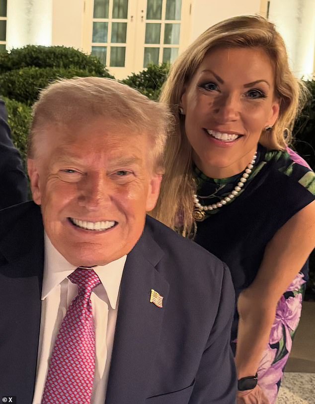 Congresswoman Beth Van Duyne shared several photos rom the night, including a snap with Trump (pictured)