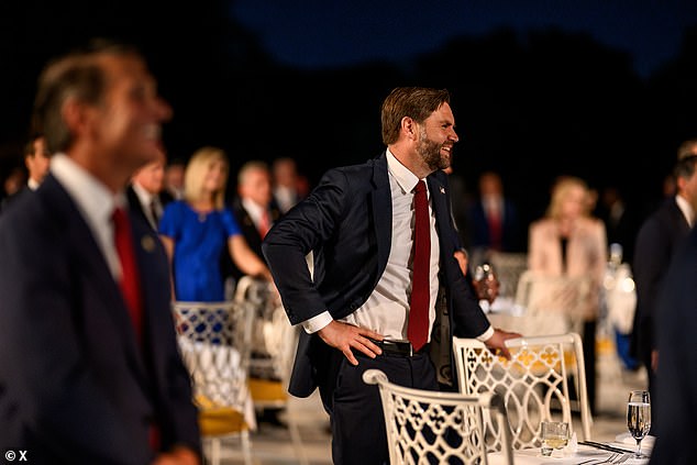 Vice President JD Vance is seen at the The Rose Garden Club