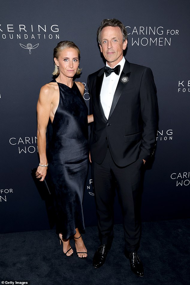 Seth Meyers looked spiffy in a tux alongside his longtime wife Alexi Ashe