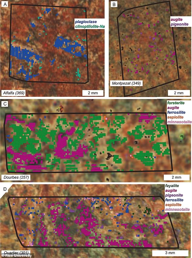 The Perseverance rover discovered two dozen types of minerals that show a dynamic history of volcanic rocks altered by interactions with liquid water in the Jezero Crater