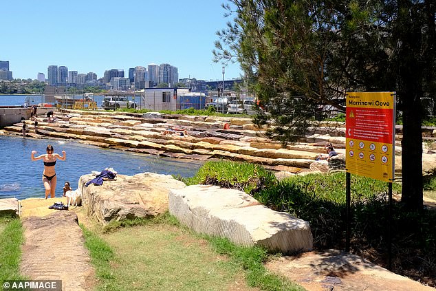 The harbour swimming spot (pictured) will be fitted with new non-slip stairs and decking