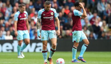 The Clarets were relegated at the end of the 2021-22 season after finishing just four points behind the Toffees