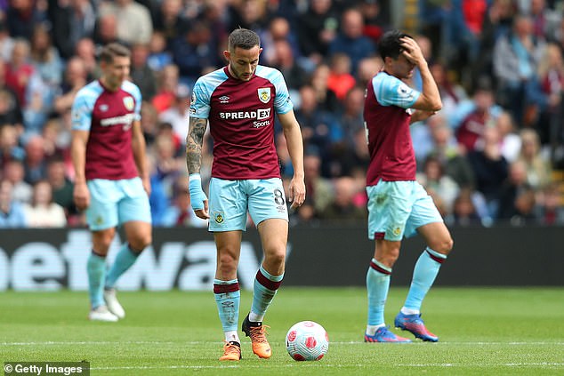 The Clarets were relegated at the end of the 2021-22 season after finishing just four points behind the Toffees