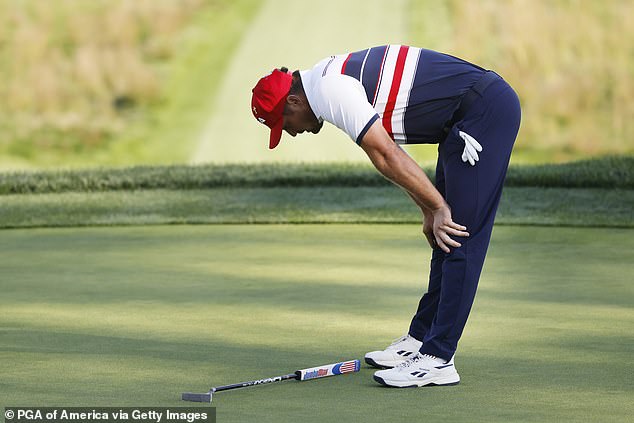 The American made a dreadful, error-strewn start to his singles match at Bethpage Black