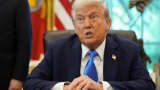 U.S. President Donald Trump looks on, in the Oval Office at the White House in Washington, D.C., U.S., Sept. 19, 2025.