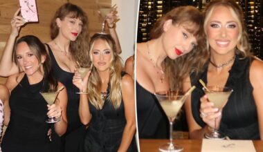 Taylor Swift cuddles up to Brittany Mahomes in new birthday party photo