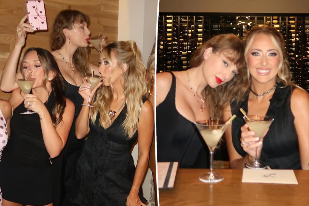 Taylor Swift sips on martini in new photos from Brittany Mahomes' 30th birthday party