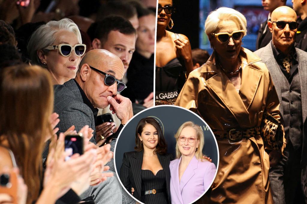 Meryl Streep films 'Devil Wears Prada 2' at Dolce & Gabbana show
