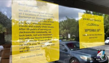 Jacksonville community saddened over closure of beloved Jenkins Barbecue