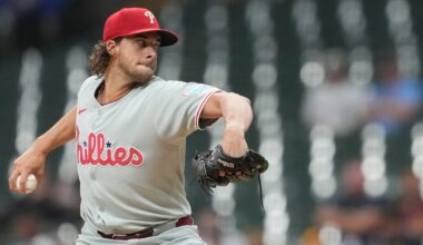 Aaron Nola struggles, allows 5 runs in first inning as Philadelphia Phillies lose to Milwaukee Brewers