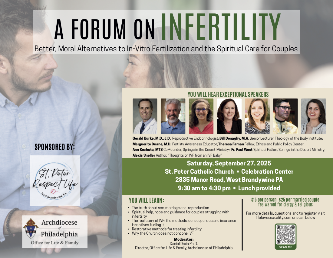 Infertility Forum To Explore Moral Alternatives to IVF and Spiritual Support for Couples Sept. 27