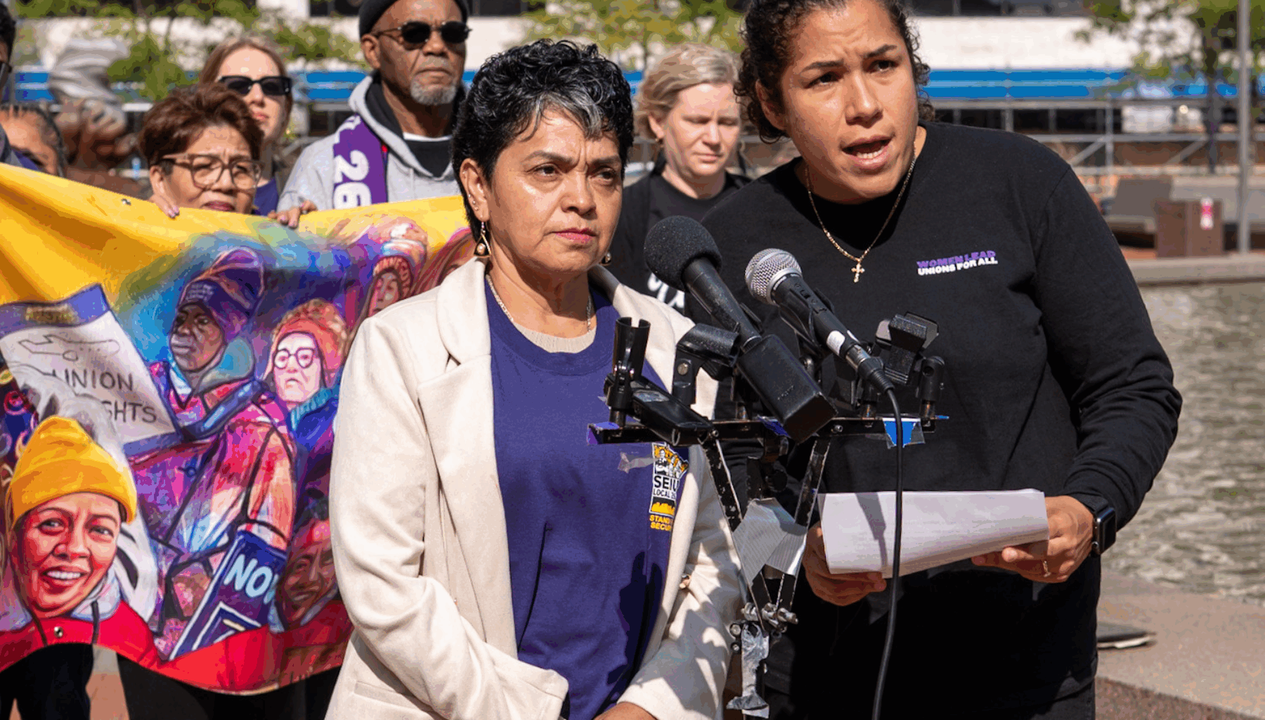 Hennepin County janitors protest abrupt layoffs