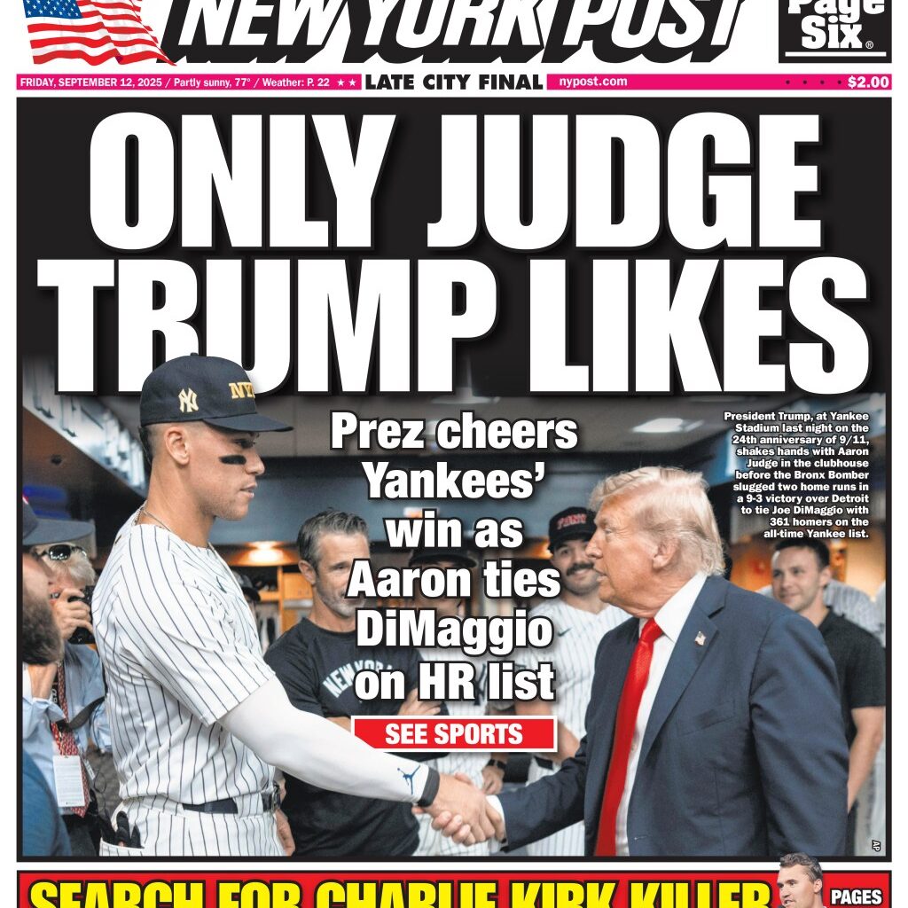 NY Post Cover for September 12, 2025