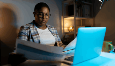 Woman working at computer