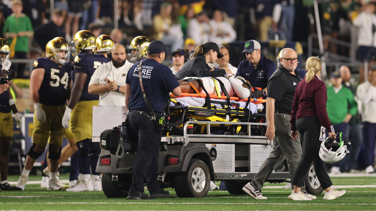 Texas A&M DB Bryce Anderson carted off after suffering apparent head injury in scary moment vs. Notre Dame