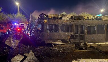 Fiery light rail, tractor trailer crash in Phoenix injures a person