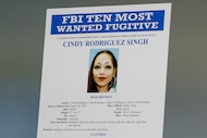 The FBI's Top Ten Most Wanted Fugitives list poster for Cindy Rodriguez-Singh is seen July...