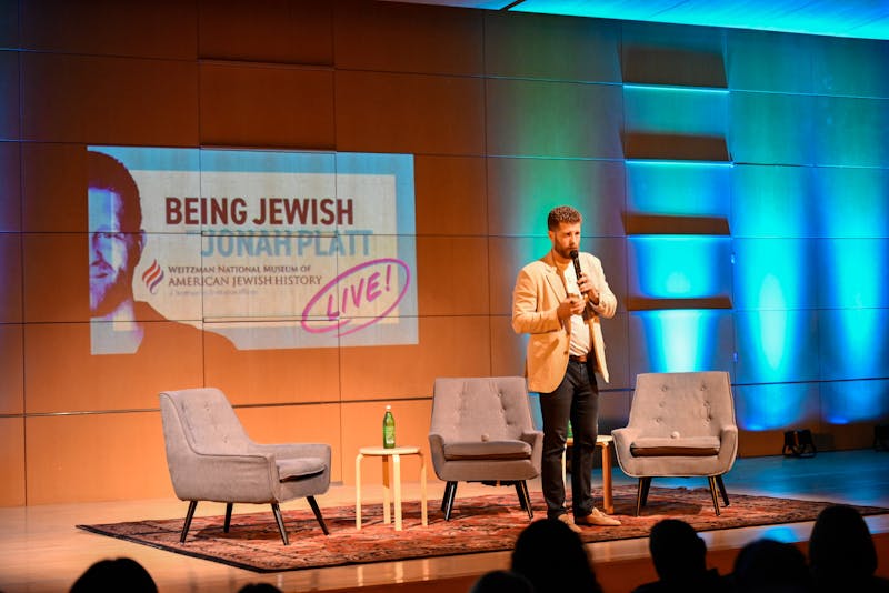 Penn alumnus Jonah Platt records 'Being Jewish' podcast episode live at the Weitzman Museum