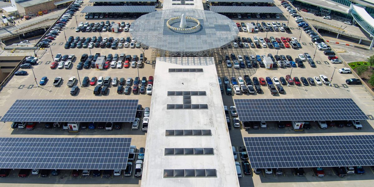Hobby Airport debuts solar canopy to help reach emissions goals