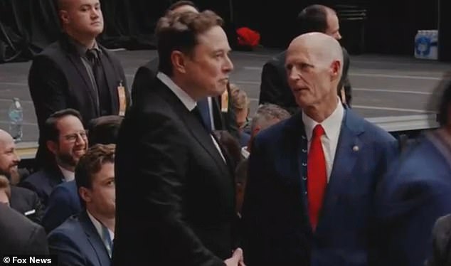 Elon Musk seen talkikng to Rick Scott and Matt Gaetz at Charlie Kirk Memorial Service