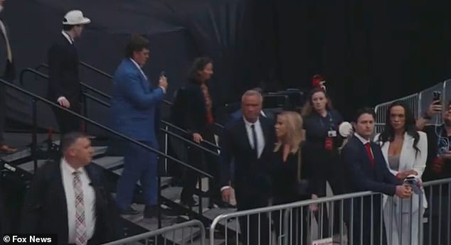 RFk Jr. and CHeryl Hines at Charlie Kirk Memorial