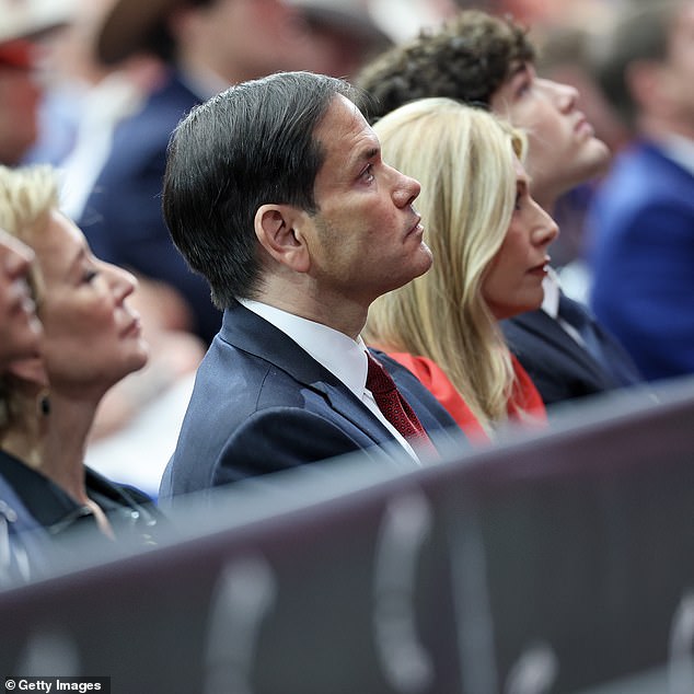 GLENDALE, ARIZONA - SEPTEMBER 21: Secretary of State Marco Rubio attends the memorial service for political activist Charlie Kirk at State Farm Stadium on September 21, 2025 in Glendale, Arizona. Kirk, the CEO and co-founder of Turning Point USA, was shot and killed on September 10th while speaking at an event during his "American Comeback Tour" at Utah Valley University. (Photo by Win McNamee/Getty Images)