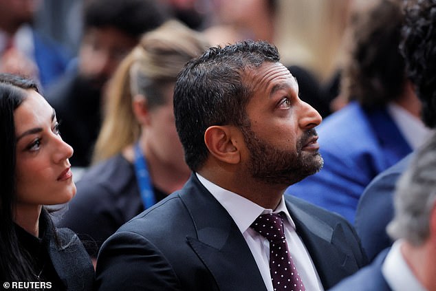 FBI Director Kash Patel attends the memorial service for slain conservative commentator Charlie Kirk at State Farm Stadium in Glendale, Arizona, U.S., September 21, 2025.  REUTERS/Brian Snyder
