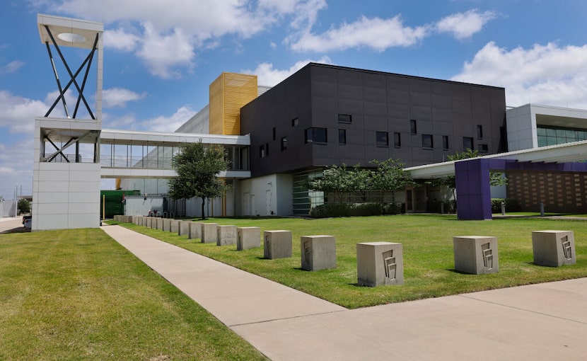 An exterior view of NTT Data’s Dallas TX1, one of three completed data centers on its...