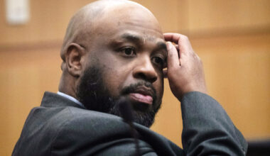 FILE - Cleophus Cooksey Jr., accused of killing eight people over a three-week span in late 2017, listens during his trial in Maricopa County Superior Court, May 5, 2025, in Phoenix, Ariz. (Mark Henle/The Arizona Republic via AP, Pool, File )