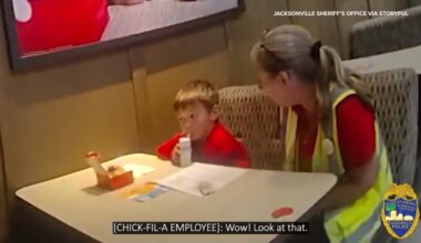 Florida boy William escapes home to eat breakfast at nearby Chick-fil-A in Jacksonville, Florida, video shows