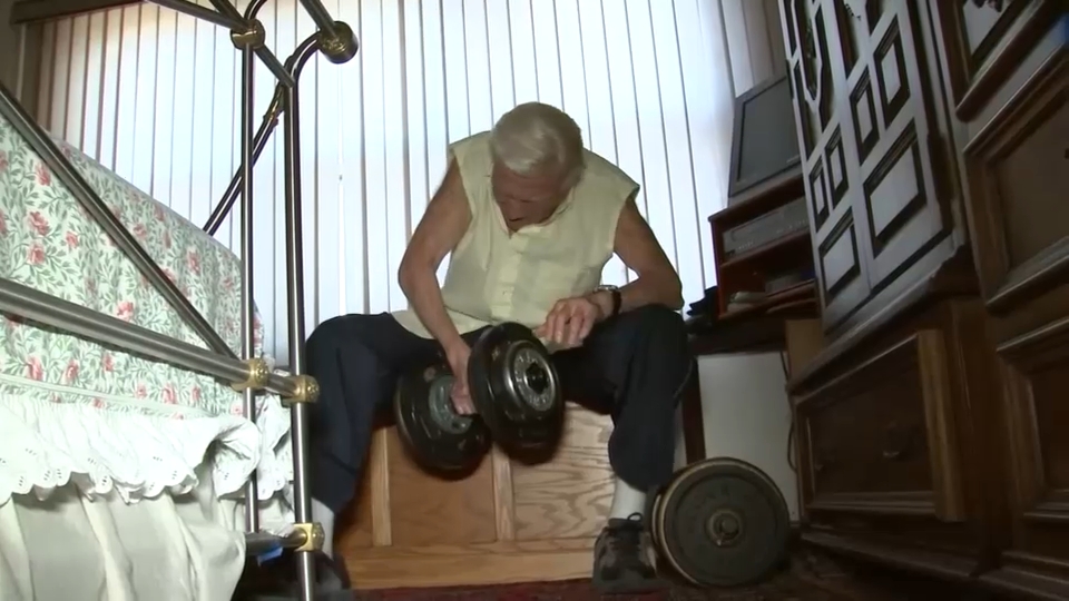 Larry Schwartz is 87 years old and says he lifts every day of his life.