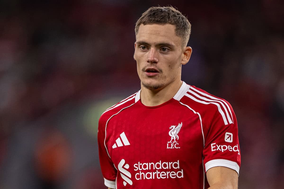 LIVERPOOL, ENGLAND - Monday, August 4, 2025: Liverpool's Florian Wirtz during a pre-season friendly match between Liverpool FC and Athletic Bilbao at Anfield. Liverpool won 3-2. (Photo by David Rawcliffe/Propaganda)