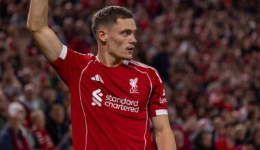 LIVERPOOL, ENGLAND - Monday, August 4, 2025: Liverpool's Florian Wirtz during a pre-season friendly match between Liverpool FC and Athletic Bilbao at Anfield. Liverpool won 3-2. (Photo by David Rawcliffe/Propaganda)