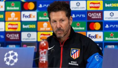 LIVERPOOL, ENGLAND - Tuesday, September 16, 2025: Atletico Madrid's head coach Diego Simeone during a press conference at Anfield ahead of the UEFA Champions League game between Liverpool FC and Atlético de Madrid. (Photo by Jessica Hornby/Propaganda)