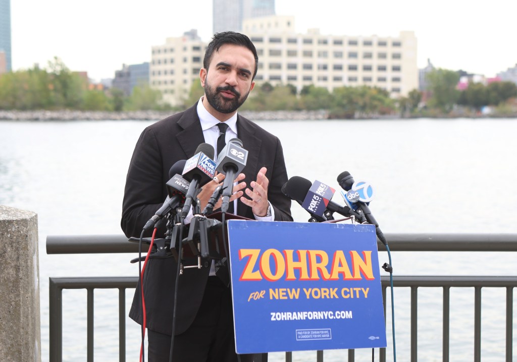 Zohran Mamdani announcing his withdrawal from an ABC town hall.