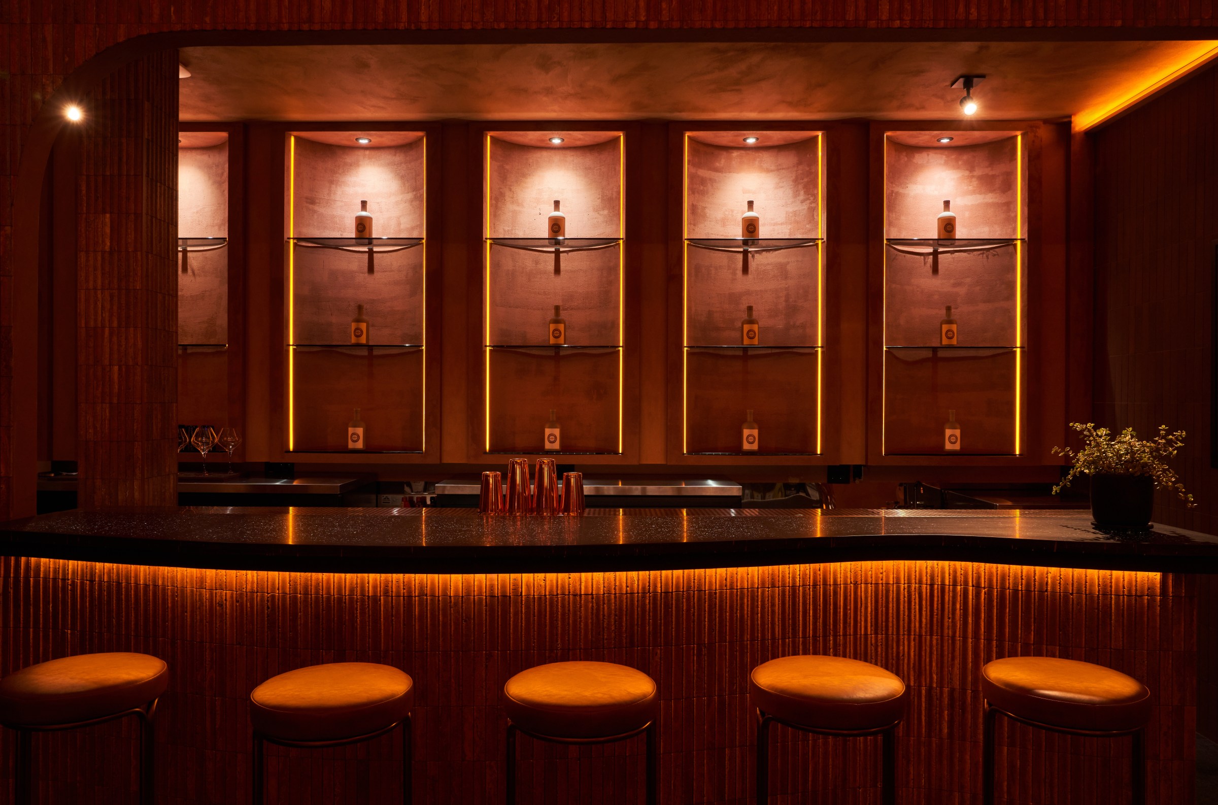 A restaurant bar.