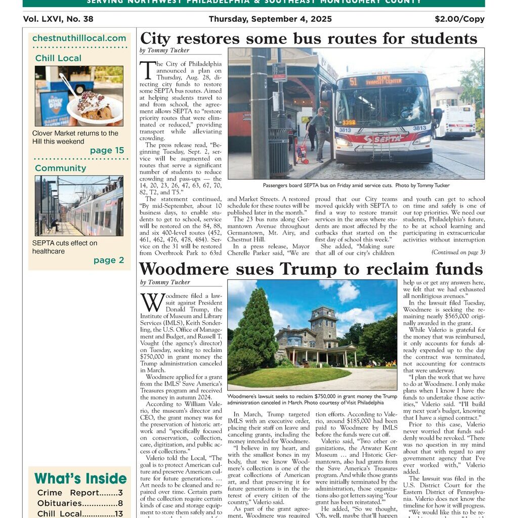 Sep 4, 2025 issue | The Chestnut Hill Local