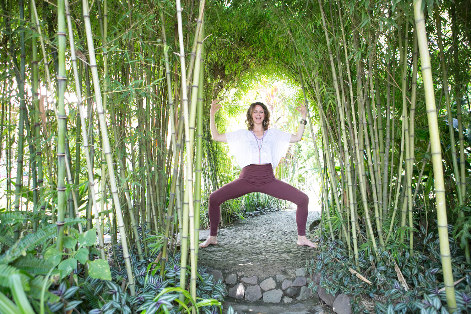 Meghan Dwyer, a healing arts practitioner since 2009, in a yoga pose during a 2015 trip to Guatemala.