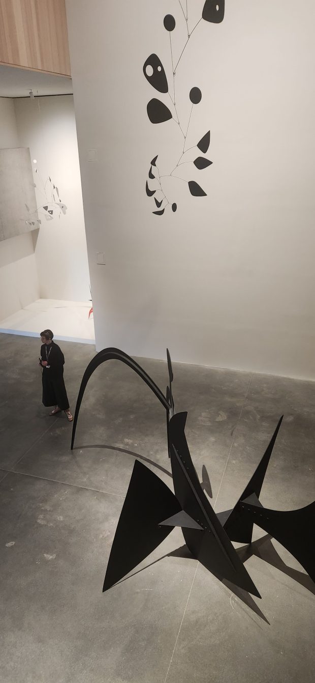 As viewed from above, a mobile hangs from the ceiling at Philadelphia's newest museum, Calder Gardens. (BILL RETTEW/MEDIANEWS GROUP)