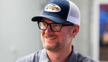 NASCAR legend Dale Earnhardt Jr. talks to media following the Memorial Tournament Legends Luncheon at the Ohio Union. Earnhardt emceed the event.
