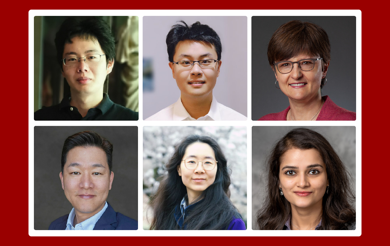 Head shots of the Luddy School's six new faculty - three men and three women.