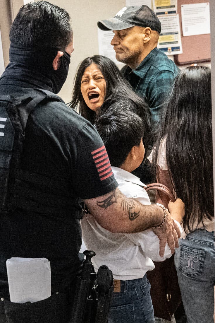 Federal Agent Pushes Woman to Floor at Immigration Courthouse