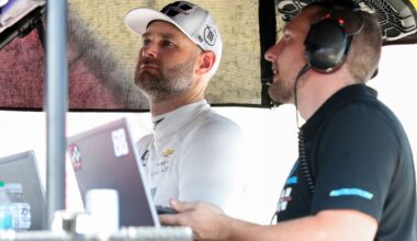 Trackhouse Racing driver Shane van Gisbergen celebrates winning on the podium after winning the NASCAR Cup Series Mexico City Race at Autodromo Hermanos Rodriguez.