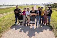 (From left) Antonio Pahcheka Valdez, a Comanche Nation member; Rachel Salinas, Lipan Apache...