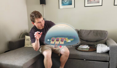 Playing mixed reality strategy game Banners & Bastions in my living room